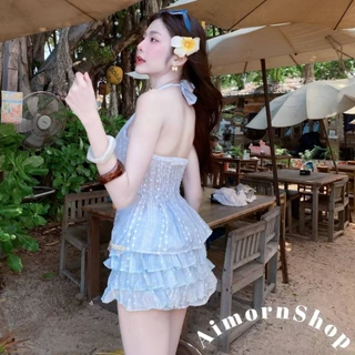 🔥aimorn_shop🔥(ขายแยกชิ้น)เสื้อคล้องคอ ชายแต่งเปลือกหอย เซ็กซี่รับซัมเมอร์สุดดๆ