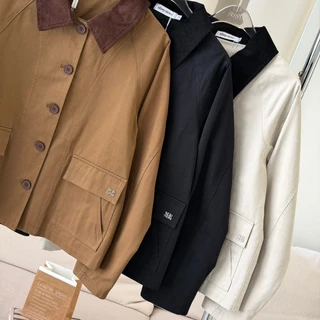 SISSY : เสื้อJacket แขนยาว (S–XXL) คอปกผ้าลูกฟูก มีซับในผ้าสก็อต กระดุมหน้าใช้งานได้จริง ทรงสวย ใส่สบาย