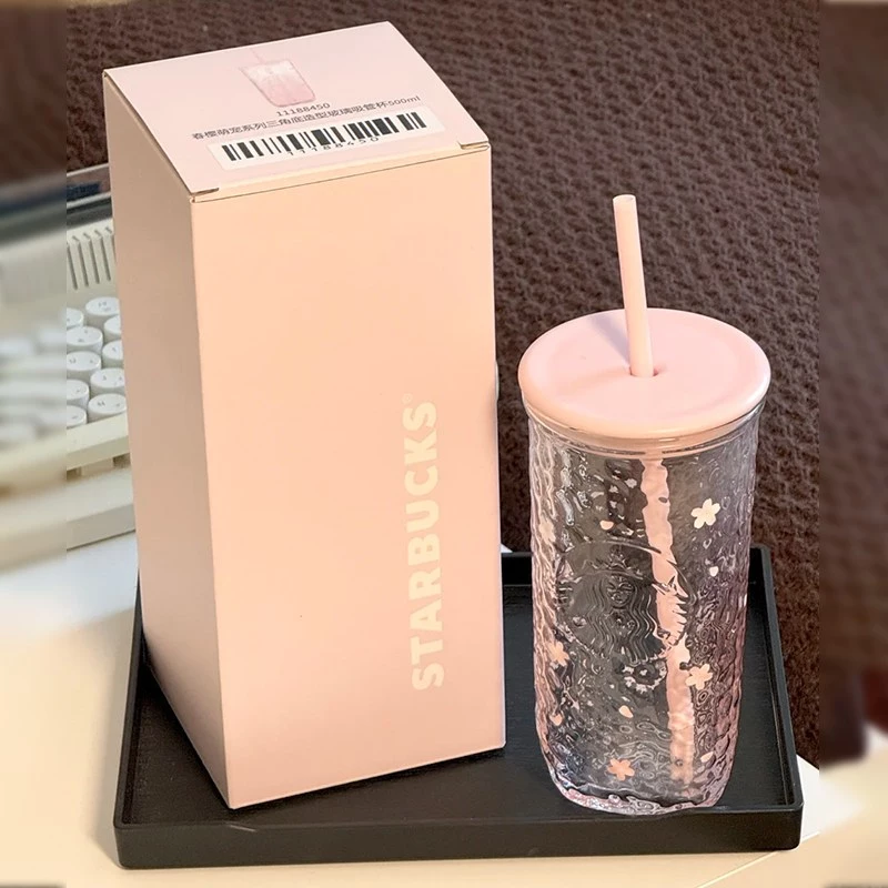 Starbucks Blossom breeze glass Cold cup 500ml🌸แก้วstarbucks แก้วสตาร์บัคส์คอลซากุระ