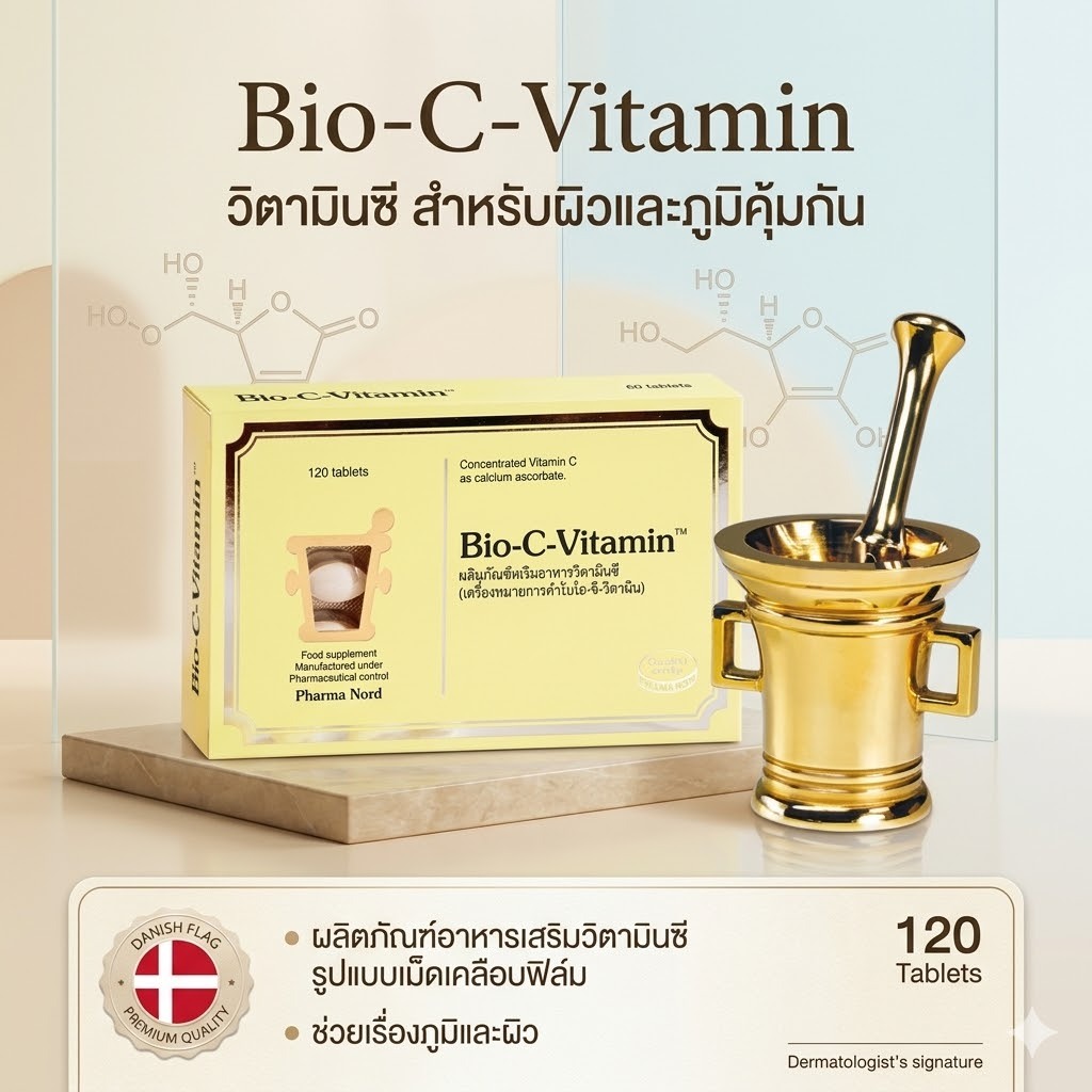 [สินค้าแท้ 100% ส่งด่วน] Pharma Nord Bio C Vitamin วิตามินซีพรีเมียม เสริมภูมิคุ้มกัน ต้านอนุมูลอิสระ ของแท้ 120 เม็ด