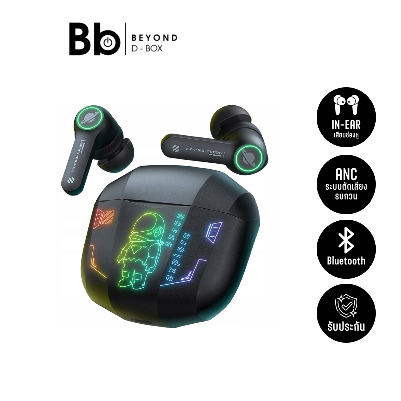 หูฟังเกมมิ่ง Onikuma T36 TWS Earphone Black by BB Beyond D-Box