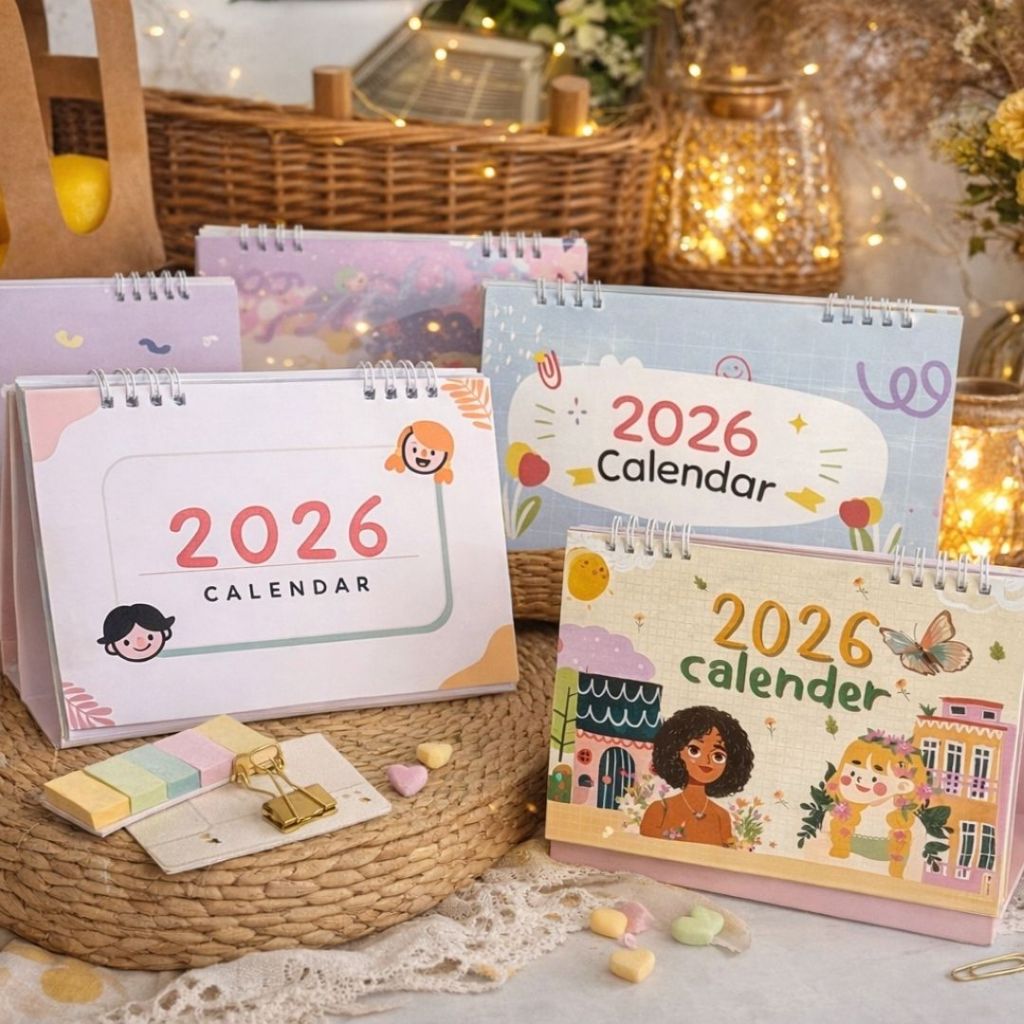 [ส่งจากไทย] 🌿ปฏิทินตั้งโต๊ะ 2569/2026 🌿size 6x8, 4x6 นิ้ว พร้อมวันหยุด-Calendar /Planner