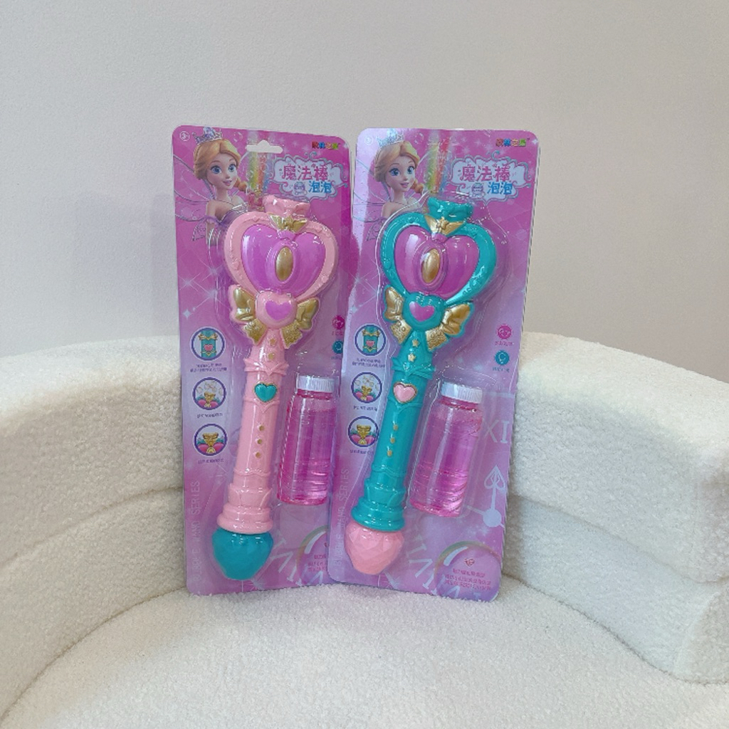 (พร้อมส่งด่วน🚀)BUBBLE คฑา เครื่องเป่าฟองอากาศ ไม้คฑา ไม้คฑาเจ้าหญิง เป่าฟอง มีไฟ(ไม่มีถ่าน)