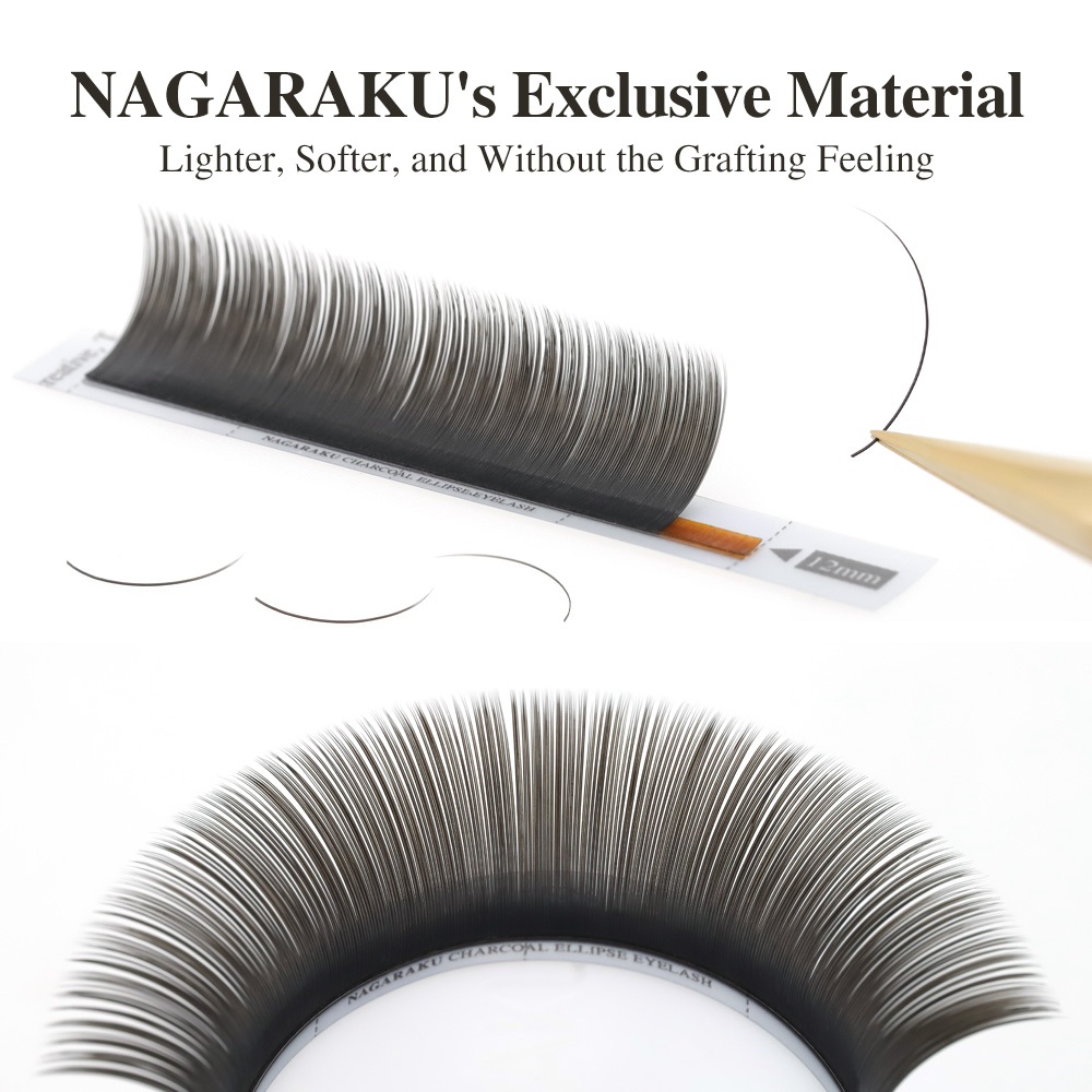 ส่งใวในไทย💗ขนตา NAGARAKU Matte เส้นแบนปลายแฉก ขนนิ่ม เหมาะสำหรับเส้นต่อเส้น ขนตาปลอม รูปที่ 5