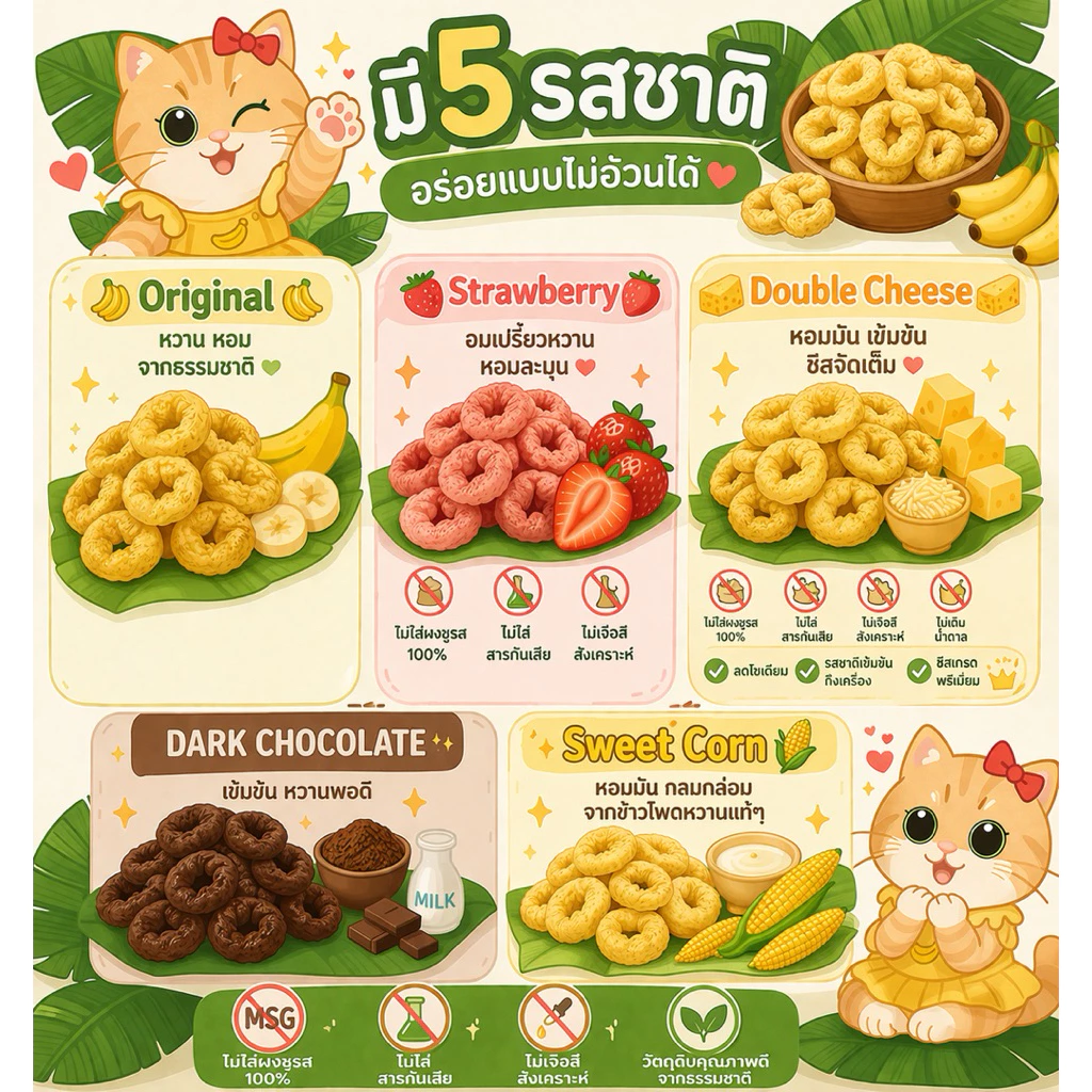 กล้วยป๊อป ของกินอร่อยโคตรรร กรอบอร่อย ฟูวววไม่เติมน้ำตาล ไม่ใส่สาร BananaPop ขนมอบกรอบ thumbnail 6