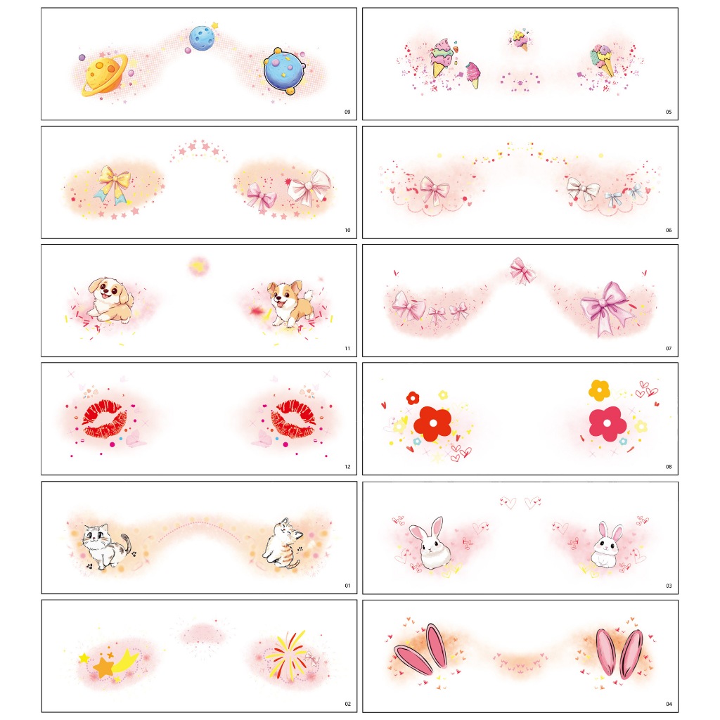 พร้อมส่ง   Face Tattoo   สติกเกอร์ติดหน้าน่ารัก หลายลาย ใช้ง่าย สติกเกอร์ติดหน้า กันน้ำ100% ลายน่ารัก ราคา ถูกที่สุด ดีลบีเคเค แกลเลอรีภาพที่ 8