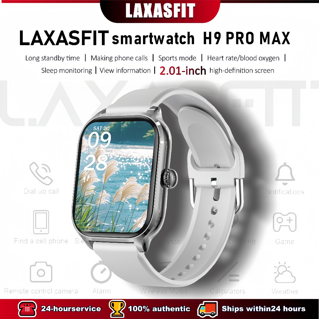 【24-hour shipping】LAXASFIT H9 Pro Max smartwatch, 2.01-inch high-definition screen, Bluetooth call