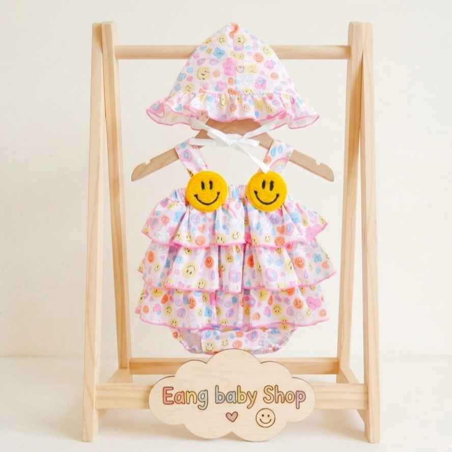 ชุดบอดี้สูทกระโปรง3ชั้น+หมวก ใส่หน้าร้อนน่ารัก(เด็กแรกเกิด-1ขวบ) ราคา ถูกที่สุด ดีลบีเคเค แกลเลอรีภาพที่ 8