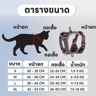 จัดส่งทันที เสื้อรัดอกพร้อมสายจูง เสื้อรัดอกสัตว์เลี้ยง สายจูงสุนัข หมา แมว มีแถบสะท้อน ทนทาน