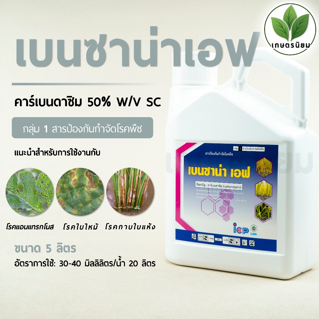 เบนซาน่าเอฟ จาก ICP ลัดดา (คาร์เบนดาซิม 50% W/V SC) *แกลลอน 5 ลิตร*