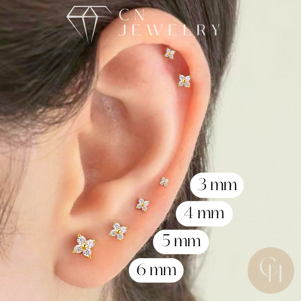 [⚡️ลดเพิ่ม 30% เก็บโค้ดหน้าร้าน] 1คู่ ต่างหู (วัสดุอย่างดี ไม่ลอกดำ แพ้ง่ายใส่ได้) CN Jewelry