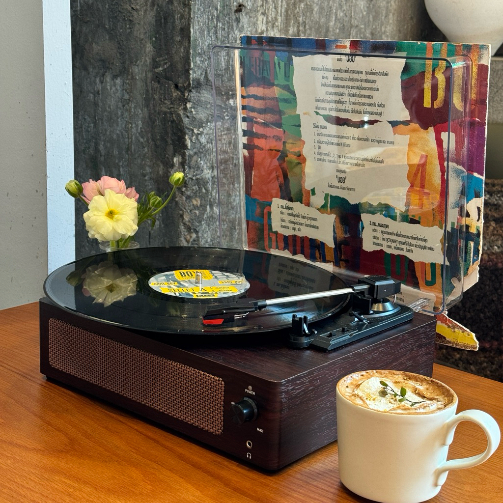 【⚡ส่งของจากไทย】 Vinyl เครื่องเล่นแผ่นเสียง turntable Portable  gramophone Bluetooth speaker รูปที่ 6