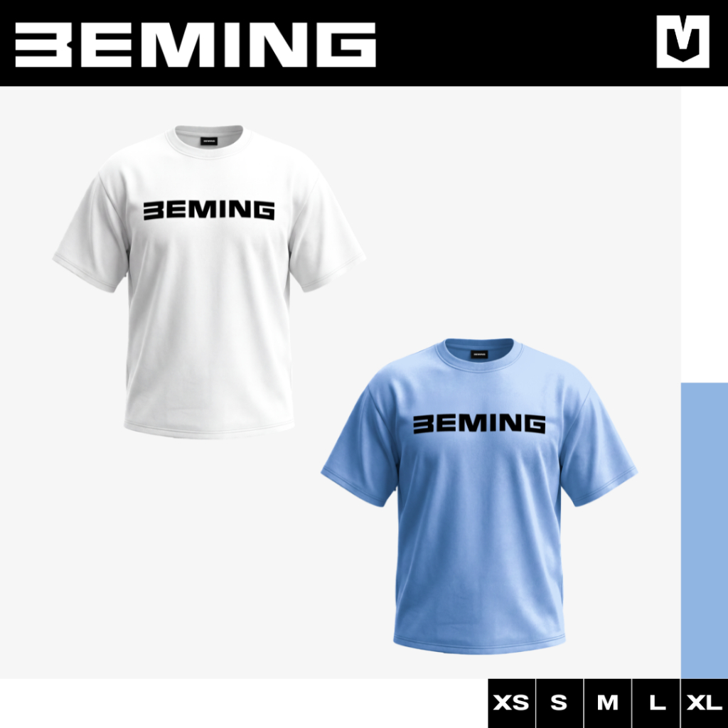 Bemingtop1160(XS-XL) - OVERSIZE BEMING SHIRT - เสื้อยืดโอเวอร์ไซส์ ดีเทลสกรีนโลโก้ BEMING ตัวใหญ่ด้านหน้า
