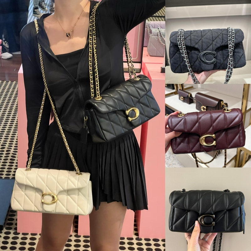 👜แท้ 💯%🔥Coach Tabby 20/26 Crossbody Bagกระเป๋าสะพายไหล่หนังแท้ ใส่สะพายข้างได้ สายโซ่เก๋ๆ แฟชั่น