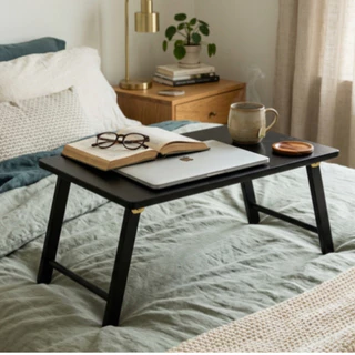 PJ wood โต๊ะพับไม้แท้ โต๊ะวางโน๊ตบุ๊ค rubberwood Folding Table