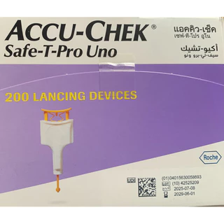 เข็มAccuchek Safe-T-Pro Unoแบบ25/50/100 ชิ้น/Exp.2029 เข็มเจาะปลายนิ้วพร้อมใช้งาน