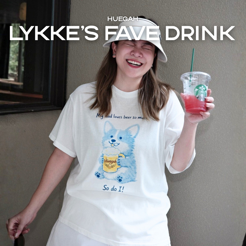 HUEGAH Lykke's Fave Drink เสื้อยืด ผ้าสลาฟ ไซซ์ใหญ่