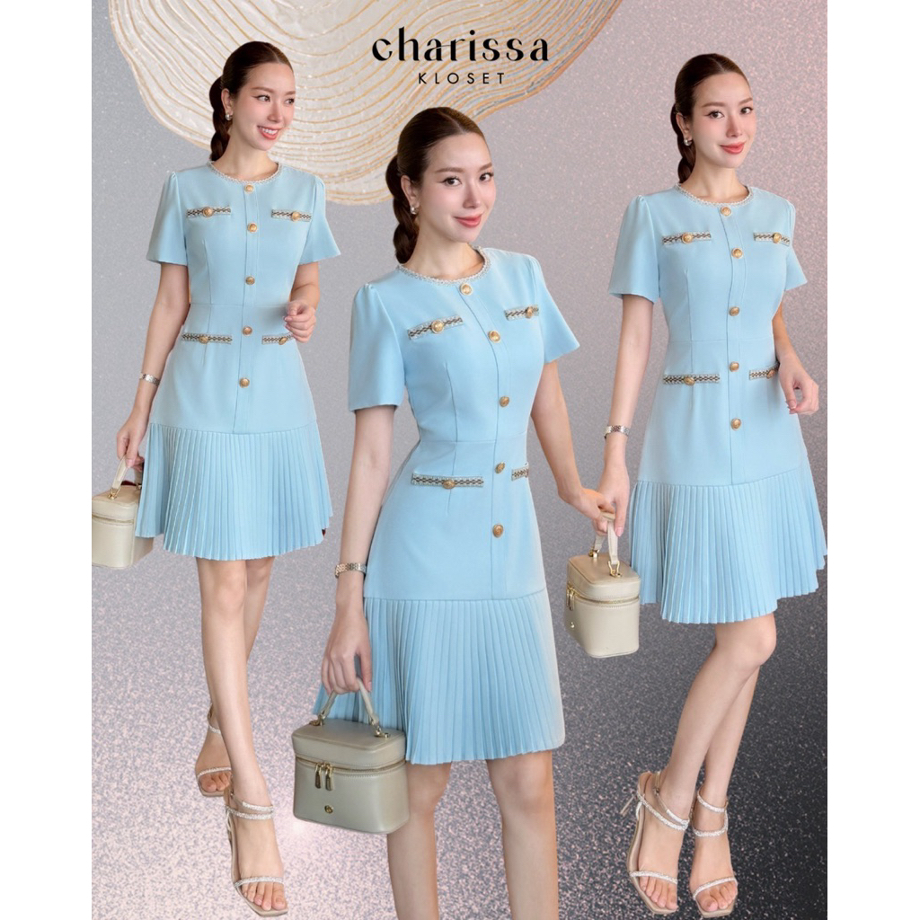 ชุดใส่ทำงานสีฟ้า 23400 ชุดทำงานสวยๆ Charissa