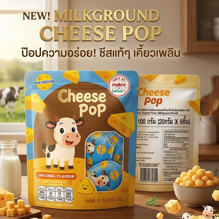 CheesePop ชีสป็อป รสออริจินัล100g. (1ห่อ5ชิ้น) 🧀🍓