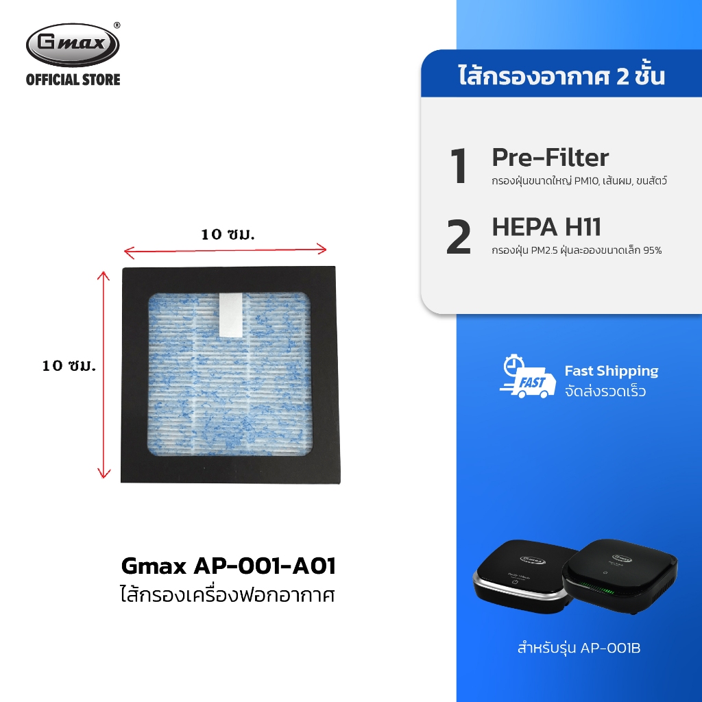 Gmax ไส้กรอง เครื่องฟอกอากาศในรถยนต์ รุ่น AP-001-A01