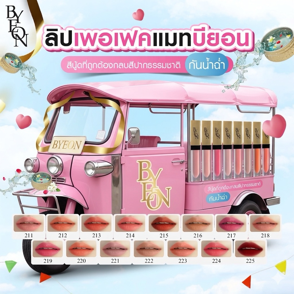 Best Sellerสีขายดีอันดับ1 Byeon lip Perfect matte 🇰🇷 i love nudeแพคเกจใหมม่ขนาด 6 กรัมสวยหรูคุณหนูมากกก