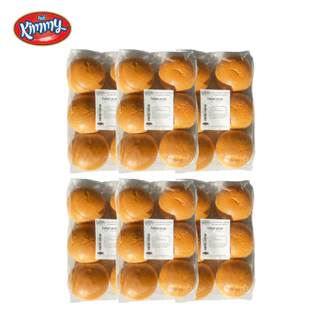 Kimmy ขนมปังเบอร์เกอร์เงา ฮาลาล ขนาด 55 ก. Burger bun 1 ลัง 6 แพ็ก 36 ลูก