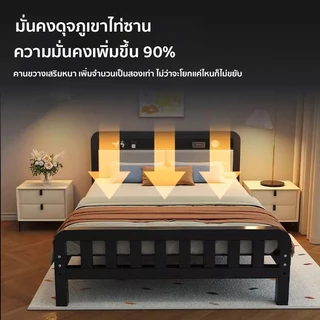 forest modern home เตียง เตียงเหล็ก 3.5/4/5/6ฟุต เฟอร์นิเจอร์ห้องนอน พร้อมผังนุ่ม เก็บของ ทนทาน