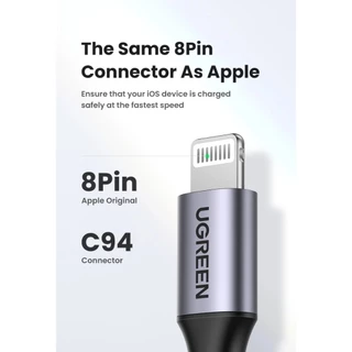UGREEN MFiตรวจสอบสิทธิ์USB-C Fast charging cable สายชาร์จเร็วนี้ ใช้งานได้ดีiPhone14 13 12 11 8 XR MAX Type-c Data cable
