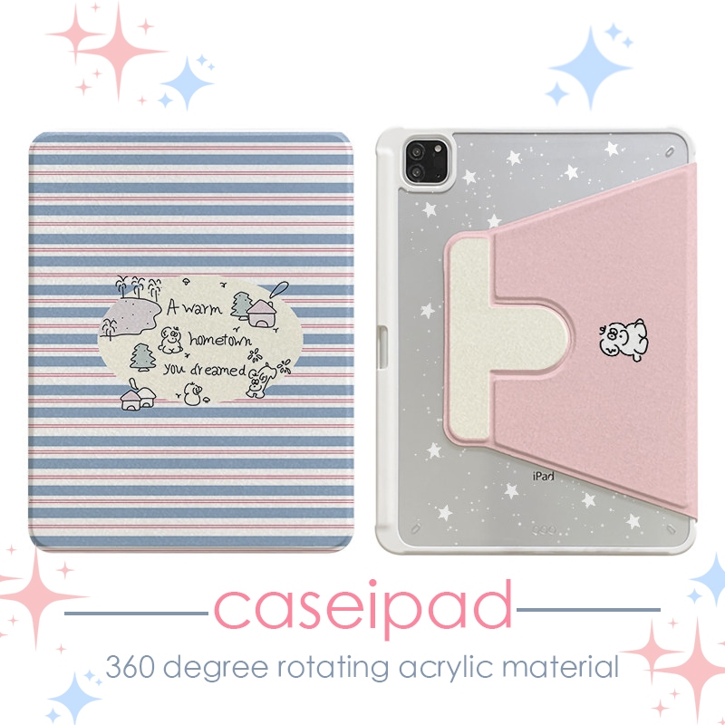 🔥จัดส่งภายใน24ชั่วโมง🔥เคสiPad หมุน 360° Star Pro12.9 Air8 11 Air7 Gen11 Gen12 Air5 น่ารัก caseipad