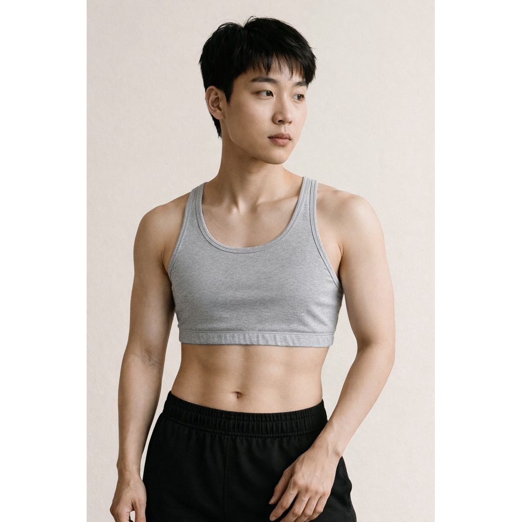 เสื้อกล้ามทอม เก็บหน้าอก รุ่น SAME สีเทา สปอร์ตบราทอม ใส่สบาย ไม่อึดอัด | Hook Best Look