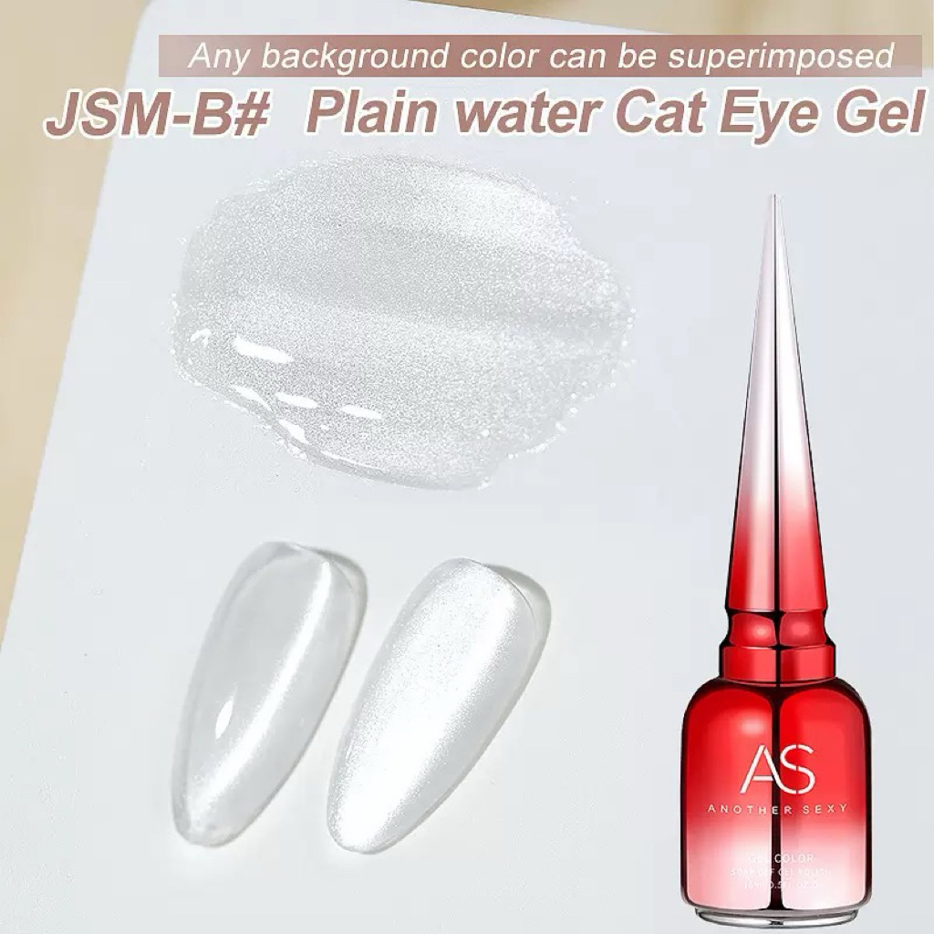 สีเจละASลูกแก้วไซรัปสีขาว JSM-B ลูกแก้วแคทอายสีขาว As 15ml.ขวดแดง (ทาทับได้กับทุกสีพื้น)
