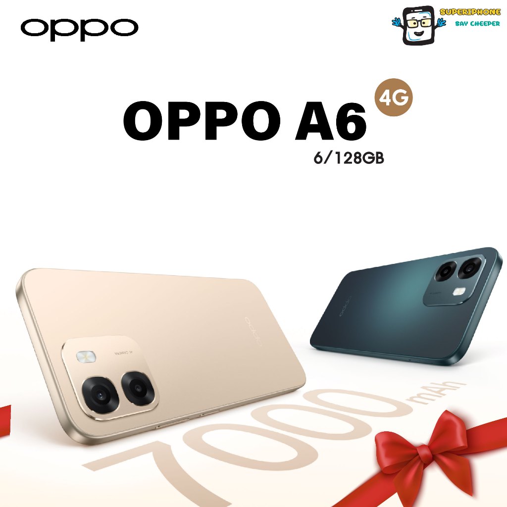 OPPO A6 รุ่น 4G (6+128GB) 6.75 นิ้ว l แบต 7,000 mAh l รีเฟรชเรท 120Hz(By Shopee SuperTphone1234)
