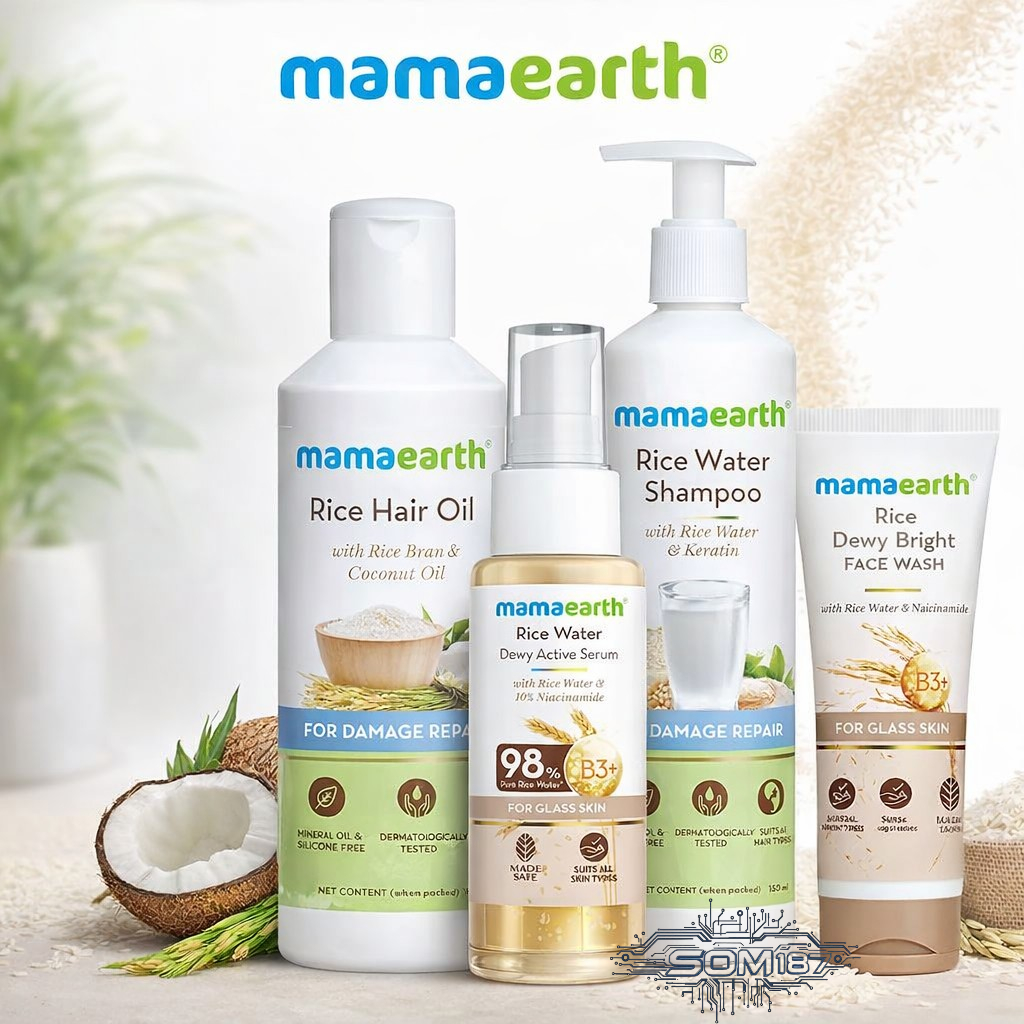 Mamaearth Rice | Hair Oil ,Shampoo,Conditioner,Serum.น้ำมันบำรุงผม, แชมพู, ครีมนวดผม, เซรั่มบำรุงผม