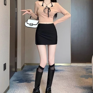 🤍จัดส่งจากคลังสินค้าในประเทศไทย✨ กระโปรงกางเกงสั้น ทรงสวยเข้ารูป มีกางเกงด้านใน กระโปรงขาสั้น เเมทช์ได้หลายสไตล์#F026