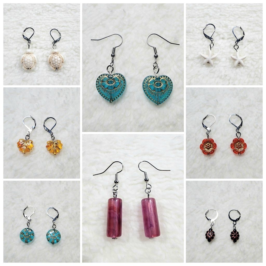 Earrings >> ต่างหู EVIL EYE 🧿 ต่างหูสไตล์โบฮีเมียน ต่างหูหินนำโชค ต่างหูลูกปัด ต่างหูโลหะ เครื่องประดับ Wicca Celestial