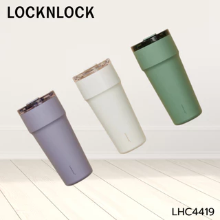 LocknLock แก้วน้ำเก็บอุณหภูมิเคลือบเซรามิก พร้อมหลอด Metro Cafe' Top Handle ความจุ 900ml. รุ่น LHC4419