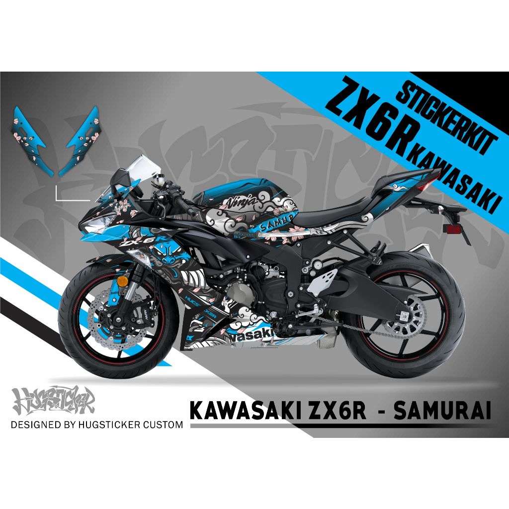 Hugsticker สติ๊กเกอร์ ZX6R ลายซามูไร (Samurai)