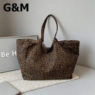 G&M กระเป๋าโท้ทเสือดาวขนาดใหญ่ สะพายไหล่สไตล์เกาหลี เหมาะสำห…