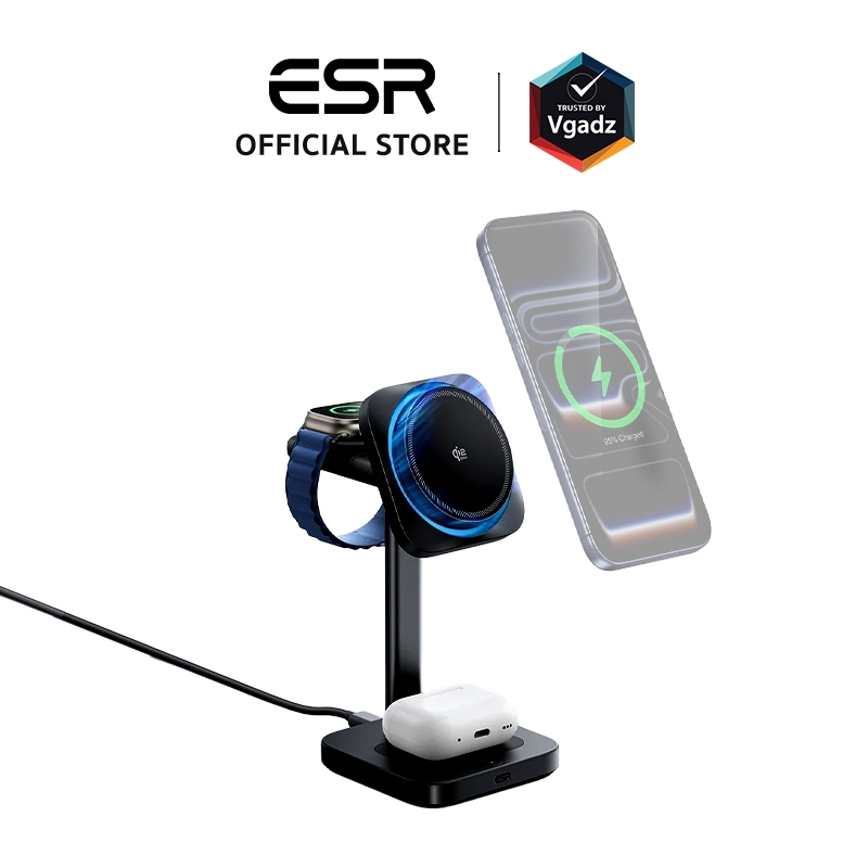 ESR แท่นชาร์จไร้สาย รุ่น Qi2.2 3-in-1 Wireless Charging Station with CryoBoost (25W)