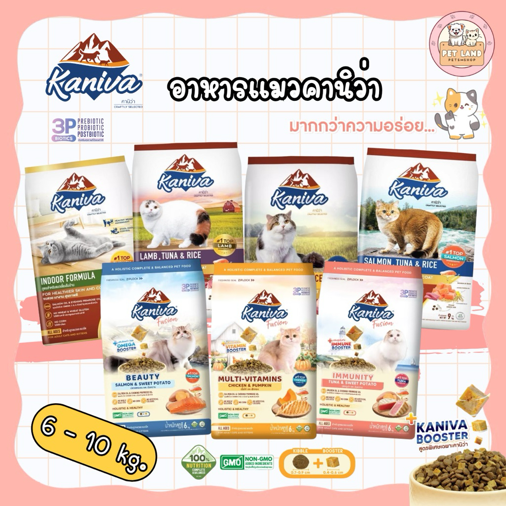 Kaniva อาหารแมว+ของแถม คานิว่า ขนาด 6-10 กิโล เหมาะสำหรับแมวทุกช่วงวัย