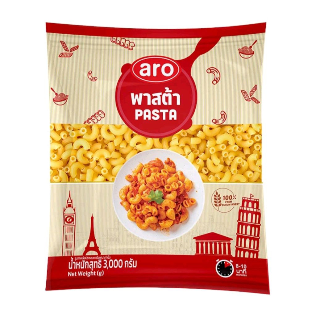 เอโร่(Aro) พาสต้าข้องอ 3 กก.คุ้มค่าที่สุด