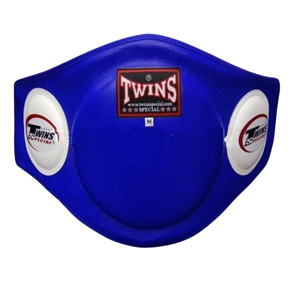 Twins Belly Pads BEPL2 ( Size M,L) Navy blue Genuine Leather Protector Training MMA K1เป้าท้อง ทวินส