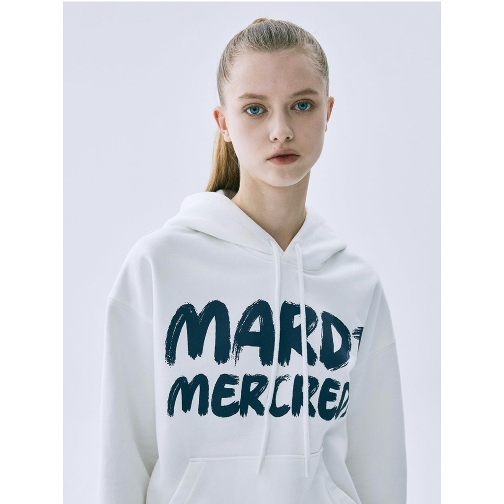 Mardi Mercredi Hoody Brush logo - เสื้อ Hoody เพนท์ลายโลโก้ ขนาด freesize