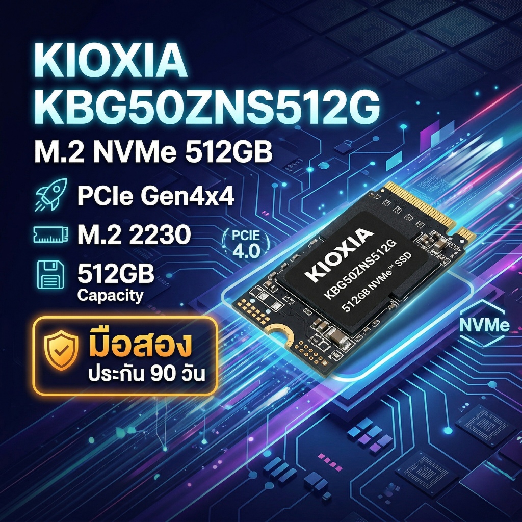 SSD KIOXIA M.2 2230 512GB NVMe PCIe 4.0 สำหรับ Steam Deck/Surface ประกัน 90 วัน