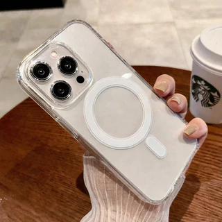 FF แม่เหล็ก เคสใสกันกระแทก เคสสําหรับไอโฟน16/17 เคสชาร์ได้ สำหรับ IPhone 14 15 7Plus 14 13 12 11 Pro MAX 8 6 7 6S Plus