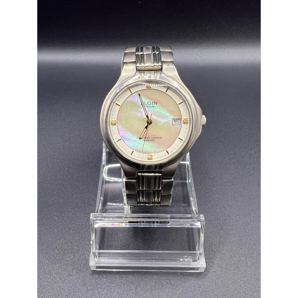 ⌚ ELGIN Solar Titanium นาฬิกา ELGIN หน้าปัดมุก ระบบ Solar ตัวเรือน Titanium น้ำหนักเบา หลักชั่วโมงปร