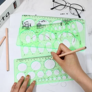Jinsihou ไม้บรรทัดเพลท (Drawing Templates) แบบวงกลม (Circle), วงรี (Oval), และเทมเพลตสำหรับเขียนแปลน