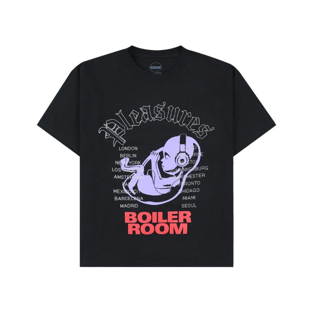 PLEASURES P25F009 HEADPHONE T-SHIRT BLACK