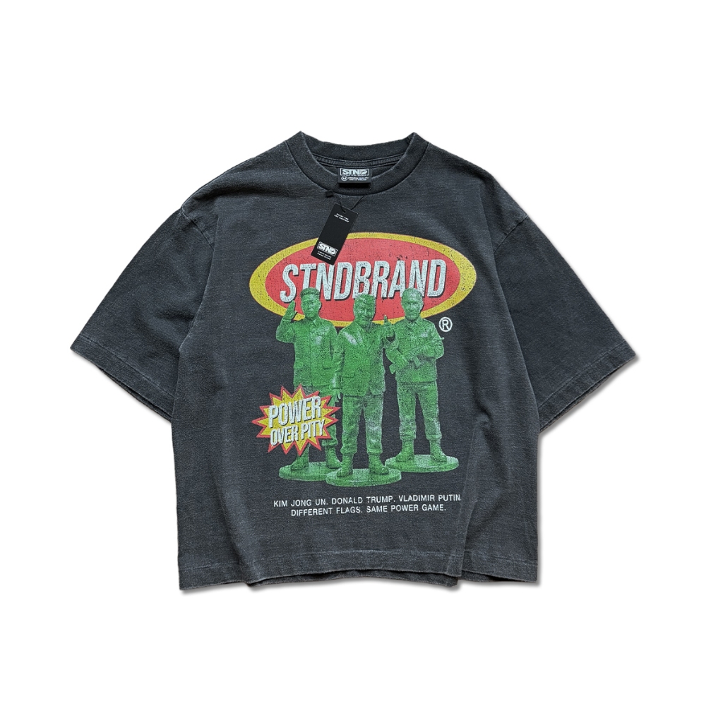STND012 Boxy T-Shirt “Green Army” เสื้อยืดครอปวินเทจ