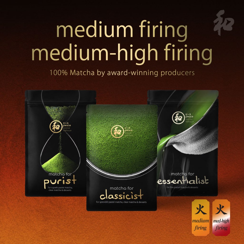 Peace 和 Medium / Medium-High Firing Matcha 40g (All Grades) | ผงชาเขียวมัทฉะ 100%